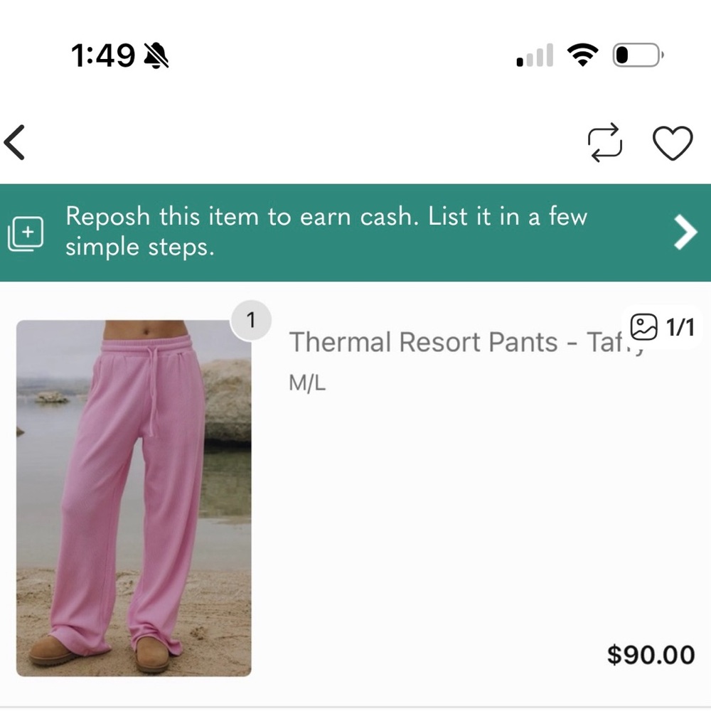 Daily drills taffy thermal resort pants M/L NWT